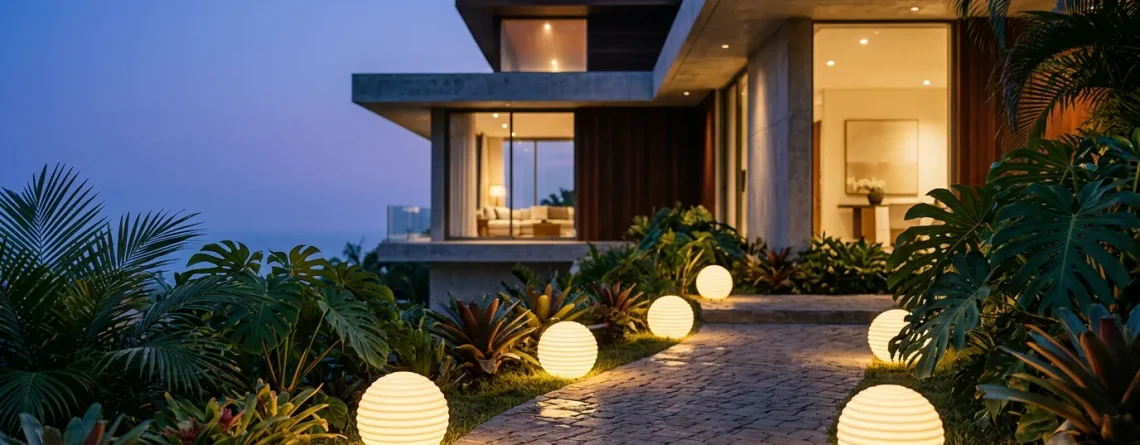 pencahayaan outdoor hotel
